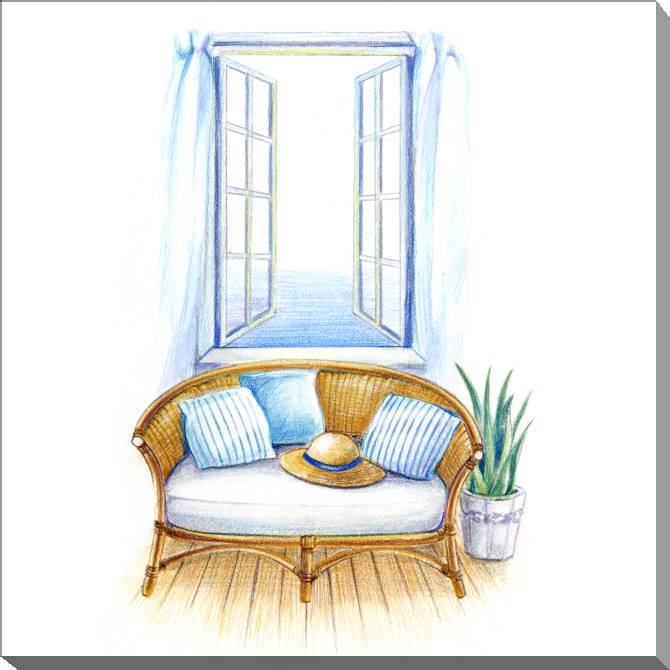 Картины на холсте Pencil drawing Windows