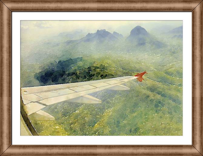 Framed and baguette paintings The view from the plane