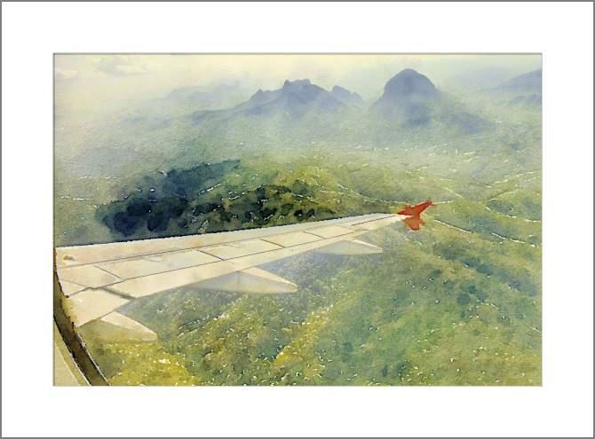 Купить и печать на заказ Картины, фото с паспарту Вид из самолета