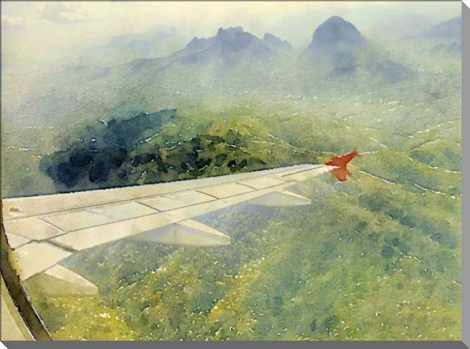 Купить и печать на заказ Картины на пластике, пеноркартоне Вид из самолета