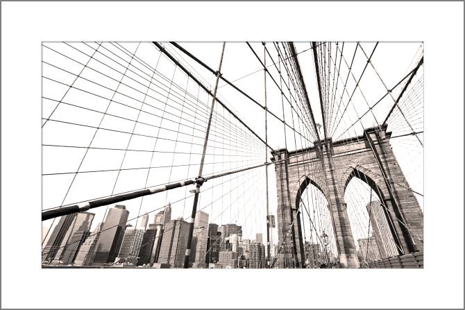 Купить и печать на заказ Картины, фото с паспарту Бруклинский мост