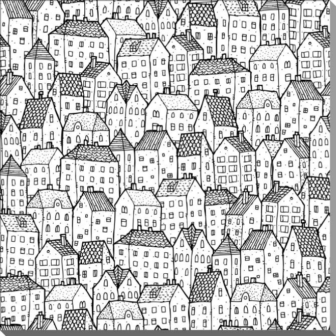 Купить и печать на заказ Картины на пластике, пеноркартоне Графичные дома