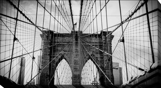 Paintings on canvas Brooklyn bridge black and white photo