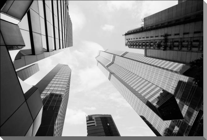 Купить и печать на заказ Картины на пластике, пеноркартоне Высокие бизнес-здания