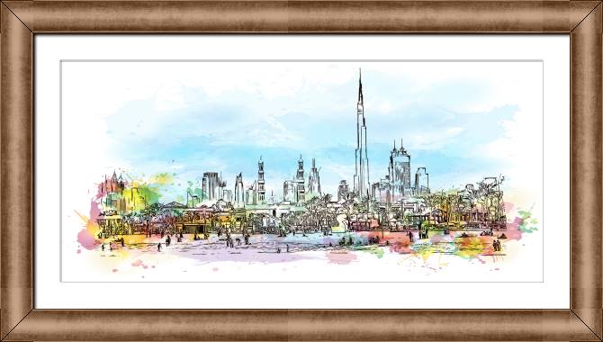 Framed and baguette paintings Dubai digital illustration