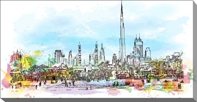 Paintings on canvas Dubai digital illustration