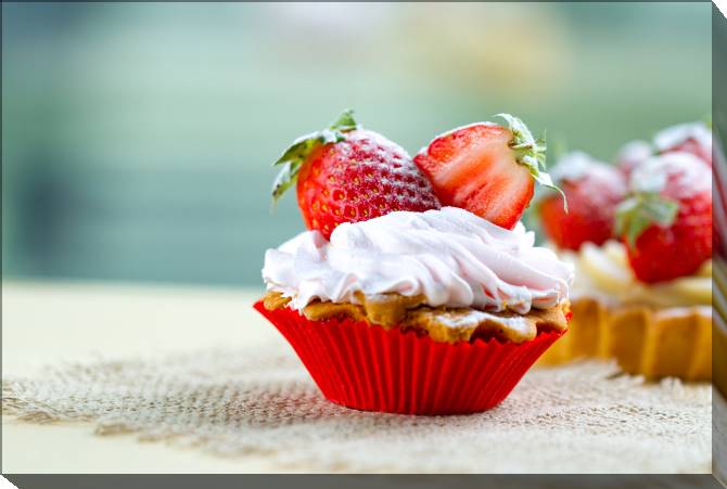 Paintings on canvas Strawberry cake