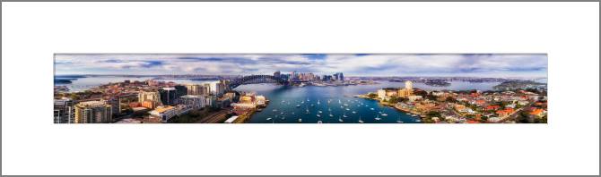 Купить и печать на заказ Картины, фото с паспарту Панорама Сиднея