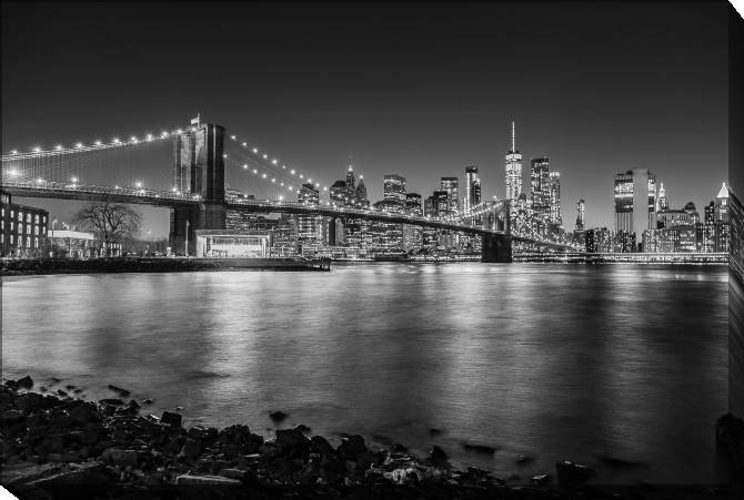 Paintings on canvas Brooklyn bridge at night