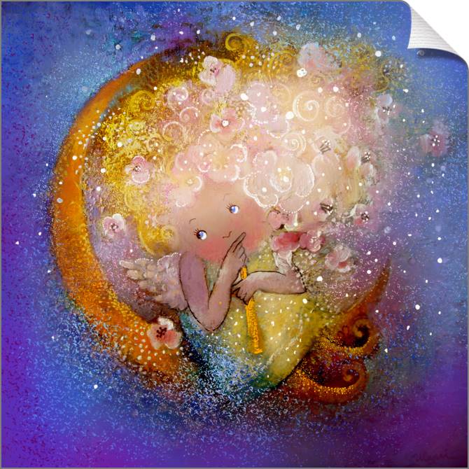 Купить и печать на заказ Картины на холсте Ангел и луна