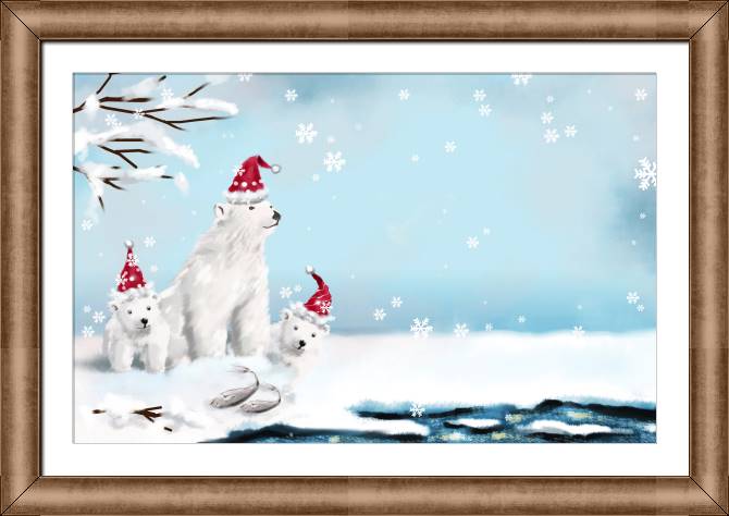 Framed and baguette paintings Polar bears