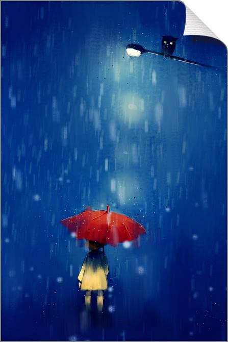 Купить и печать на заказ Картины на холсте Девочка под зонтиком