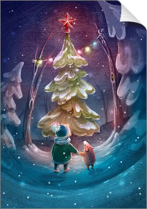 Купить и печать на заказ Картины на холсте Мальчик с поросенком