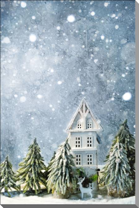 Paintings on plastic, foam cardboard Christmas decorations