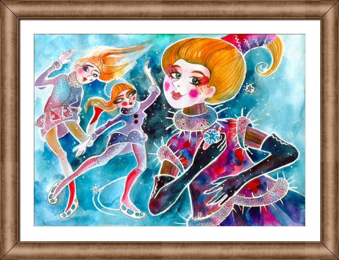 Framed and baguette paintings Skater