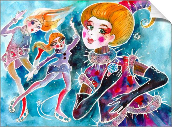 Купить и печать на заказ Картины на холсте Фигуристки