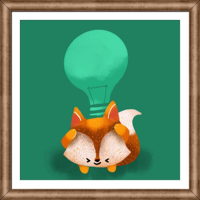 Framed and baguette paintings Fox