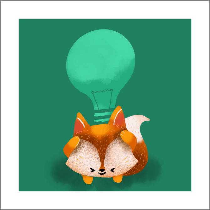 Купить и печать на заказ Картины, фото с паспарту Лисенок