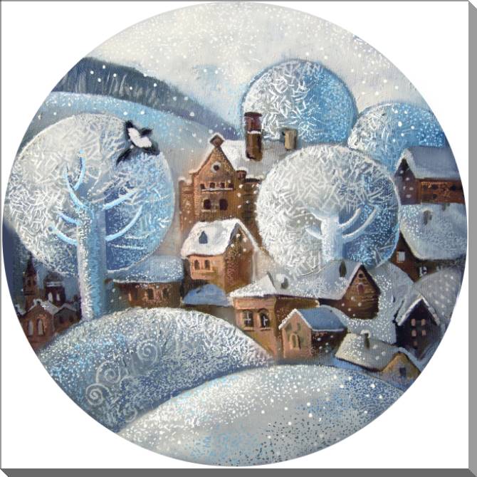 Картины на пластике, пеноркартоне Winter landscape