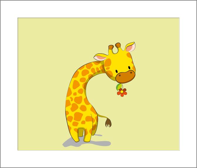 Купить и печать на заказ Картины, фото с паспарту Милый жираф