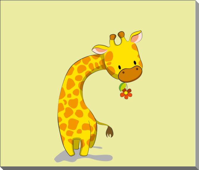 Купить и печать на заказ Картины на пластике, пеноркартоне Милый жираф