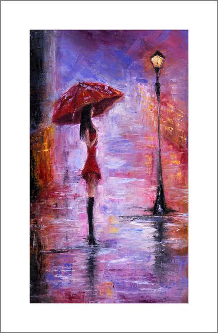 Купить и печать на заказ Картины Девушка с зонтом