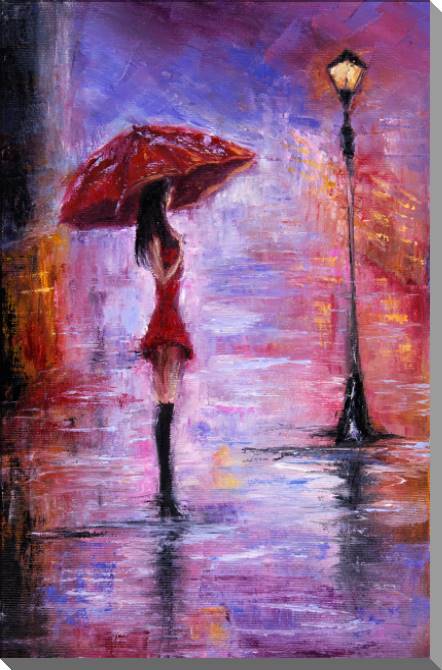 Купить и печать на заказ Картины на пластике, пеноркартоне Девушка с зонтом