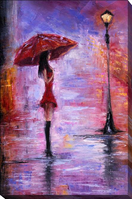Paintings on canvas Girl with umbrella