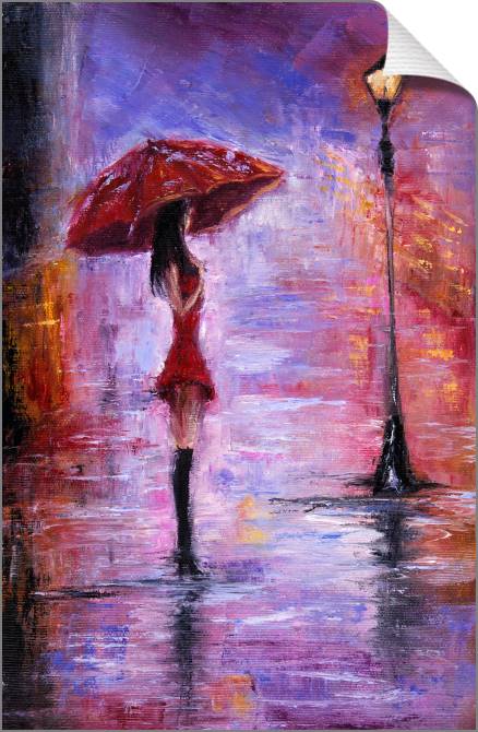Картины на холсте Girl with umbrella