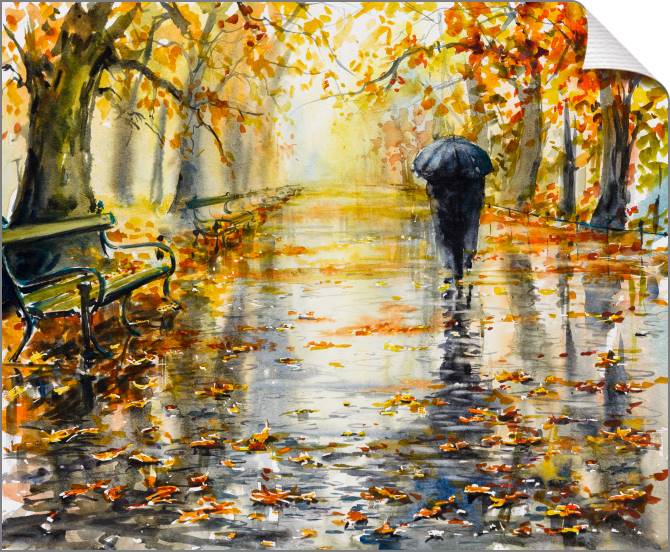 Картины на холсте Watercolor wet asphalt