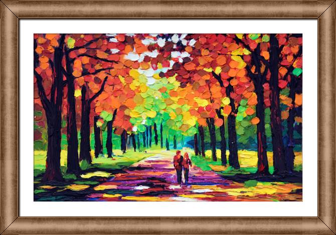 Framed and baguette paintings Bright autumn