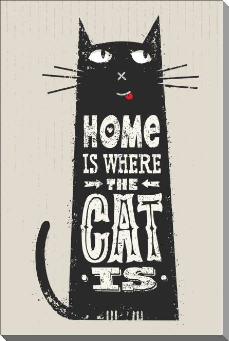 Купить и печать на заказ Картины на пластике, пеноркартоне Дом там, где кот
