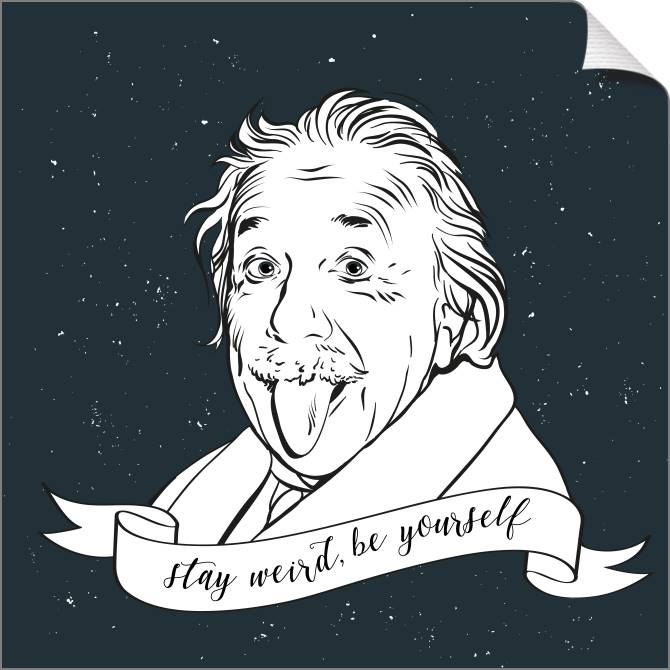 Купить и печать на заказ Картины на холсте Эйнштейн Оставайся странным, будь собой