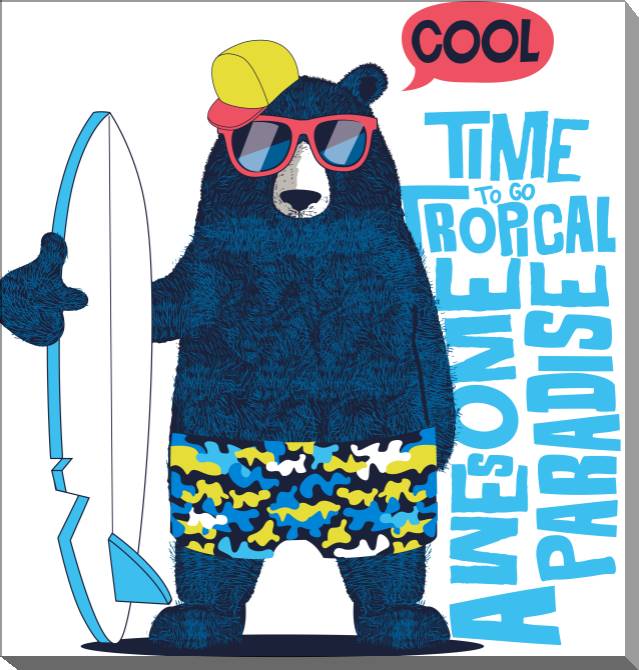 Картины на холсте Bear-surfer