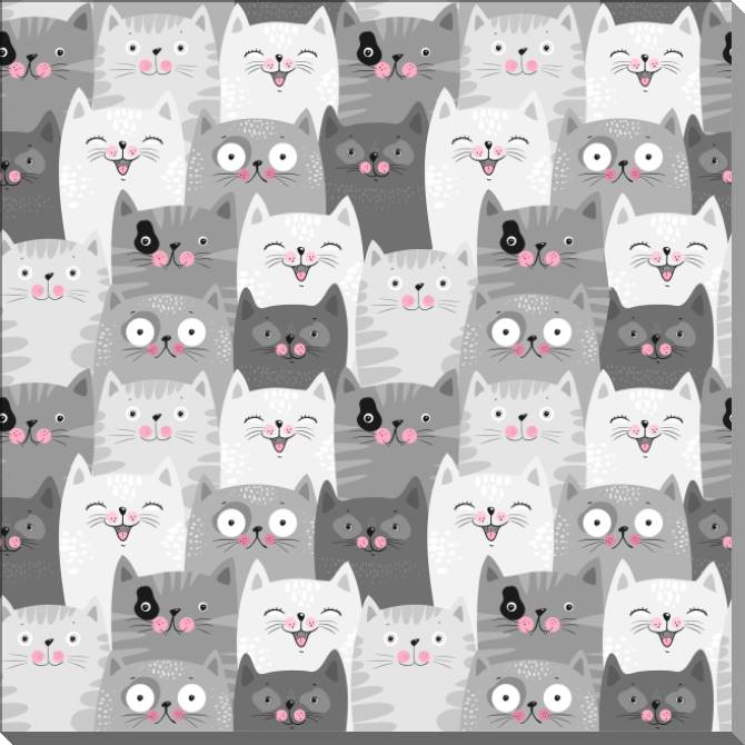 Купить и печать на заказ Картины на пластике, пеноркартоне Котиков много не бывает