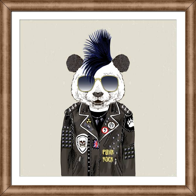 Framed and baguette paintings Panda-punk