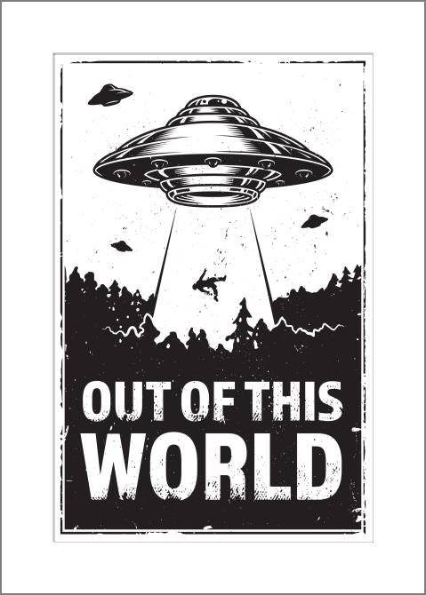 Купить и печать на заказ Картины, фото с паспарту НЛО