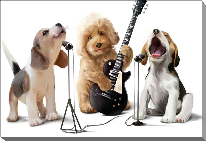 Картины на холсте Dog the rock band