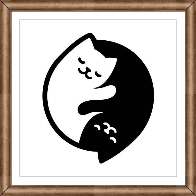 Framed and baguette paintings Seals the Yin-Yang