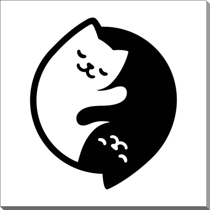 Купить и печать на заказ Картины на пластике, пеноркартоне Котики инь-янь