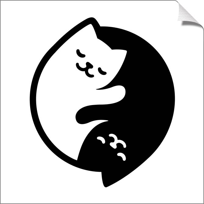 Купить и печать на заказ Картины на холсте Котики инь-янь