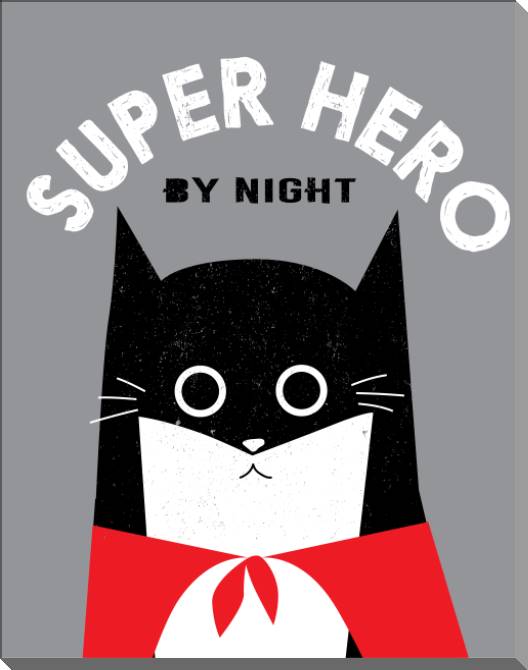 Купить и печать на заказ Картины на пластике, пеноркартоне Кот-супер-герой