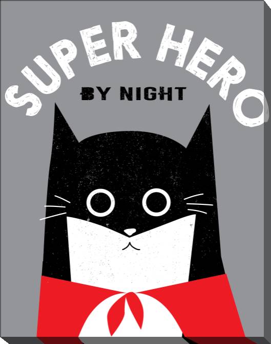 Картины на холсте Cat-super hero