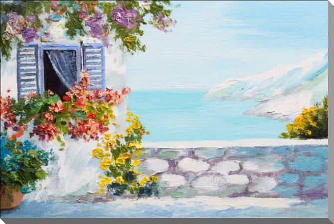 Купить и печать на заказ Картины на пластике, пеноркартоне Терраса у моря