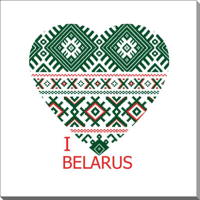 Купить и печать на заказ Картины на пластике, пеноркартоне I love Belarus