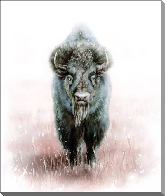 Купить и печать на заказ Картины на пластике, пеноркартоне Зубр цифровая иллюстрация