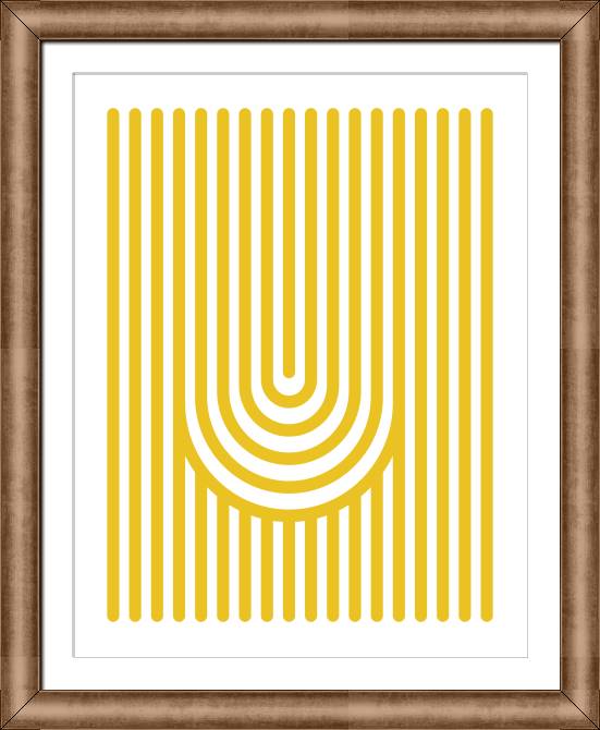 Картины в рамке, багете Yellow stripes minimalism
