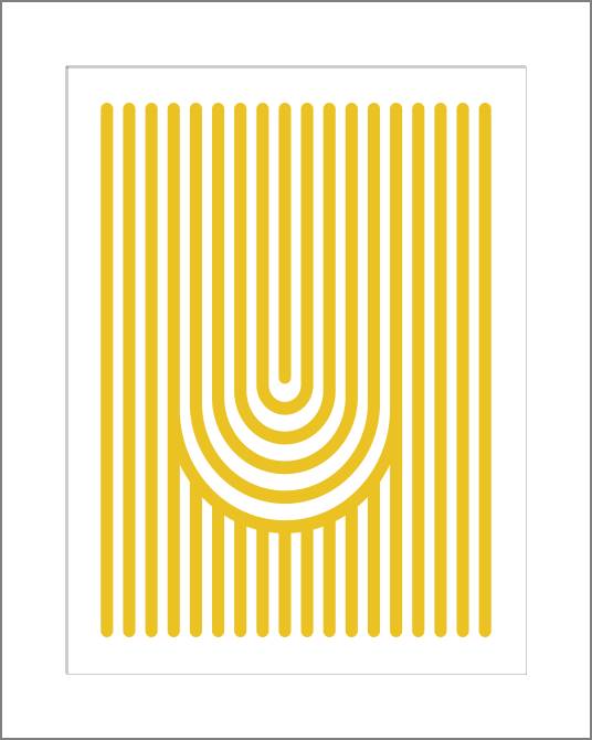 Купить и печать на заказ Картины, фото с паспарту Желтые полосы минимализм