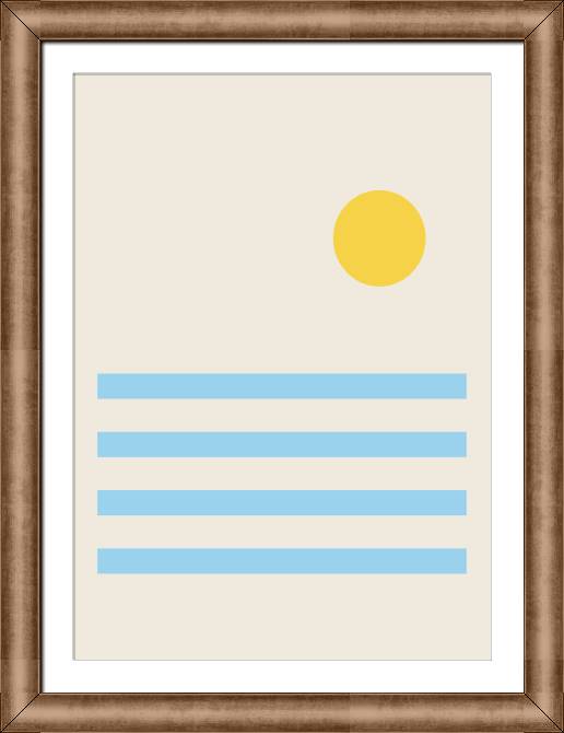Картины в рамке, багете Sun and sea minimalism