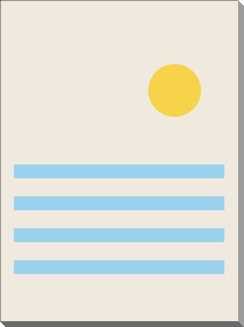 Купить и печать на заказ Картины на пластике, пеноркартоне Солнце и море минимализм